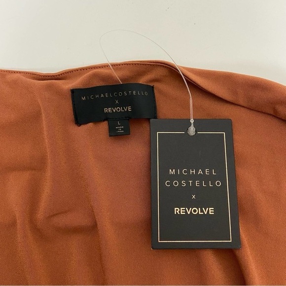 Michael Costello Ana Mini Dress in Terra Cotta Size L - Picture 9 of 13